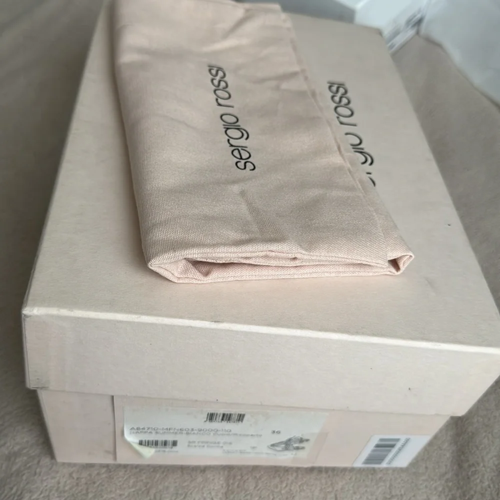 Sergio Rossi White Leather Fringe Sandals 36 - Picture 10 of 11